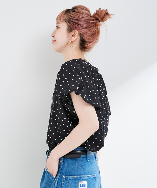 B.C STOCK(ベーセーストック)の「ウォッシャブル / 接触冷感 / バルーンスリーブスキッパーブラウス(シャツ/ブラウス・レディース・ホワイト/ブラック・FREE)」の8枚目の写真