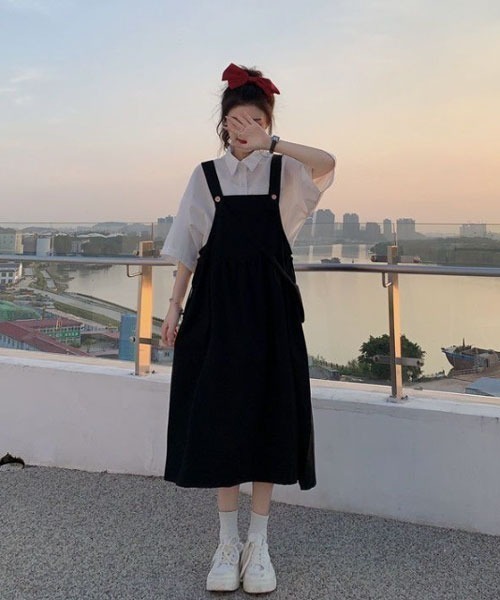urge:(アージコロン )の「【URGE:】ロング丈 ジャンパースカート ワンピース(ジャンパースカート・レディース・ブラック・X-LARGE/LARGE/MEDIUM/SMALL)」の3枚目の写真