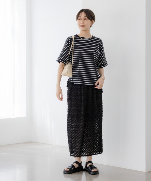 Elura(エルーラ)の「レース風ナロースカート〈低身長サイズあり〉/328257(スカート・レディース・ブルー/ブラック・FREE/FREE(S))」の3枚目の写真