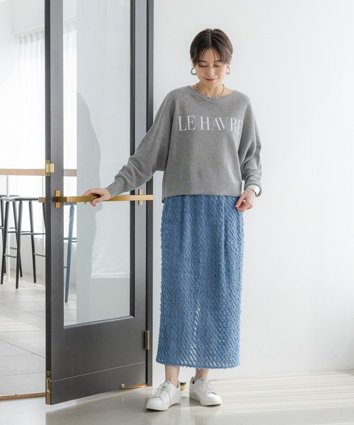 Elura(エルーラ)の「レース風ナロースカート〈低身長サイズあり〉/328257(スカート・レディース・ブルー/ブラック・FREE/FREE(S))」の7枚目の写真