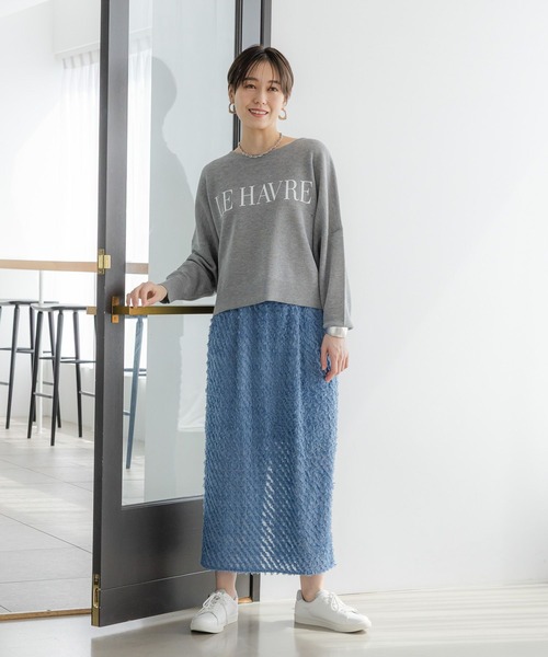 Elura(エルーラ)の「レース風ナロースカート〈低身長サイズあり〉/328257(スカート・レディース・ブルー/ブラック・FREE/FREE(S))」の6枚目の写真