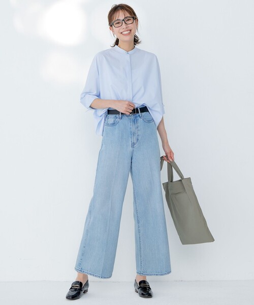 ICB(アイシービー)の「ヴィンテージスパンブロード バンドカラーシャツ(シャツ/ブラウス・レディース・アイボリー系/グレー系/スカイブルー系/こしょう色系・0/2/4/6)」の10枚目の写真
