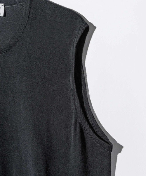 JOHN SMEDLEY(ジョンスメドレー)の「JOHN SMEDLEY KERRY ジョンスメドレー ノースリーブ コットンニット プルオーバー Tシャツ(Tシャツ/カットソー・レディース・ネイビー/ブラック/ダークグレー/ホワイト系1・LARGE/SMALL/MEDIUM)」の12枚目の写真