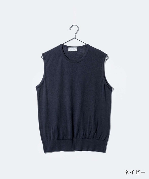 JOHN SMEDLEY(ジョンスメドレー)の「JOHN SMEDLEY KERRY ジョンスメドレー ノースリーブ コットンニット プルオーバー Tシャツ(Tシャツ/カットソー・レディース・ネイビー/ブラック/ダークグレー/ホワイト系1・LARGE/SMALL/MEDIUM)」の14枚目の写真