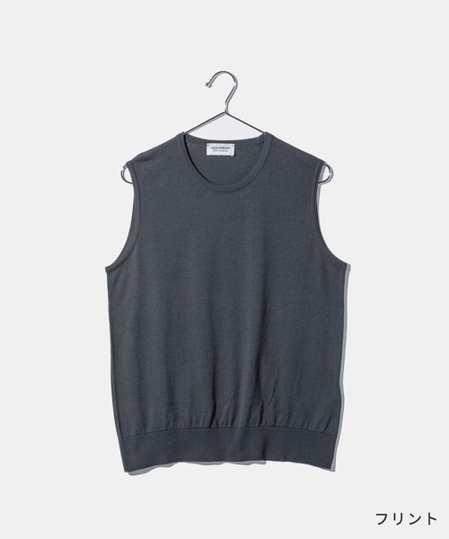JOHN SMEDLEY(ジョンスメドレー)の「JOHN SMEDLEY KERRY ジョンスメドレー ノースリーブ コットンニット プルオーバー Tシャツ(Tシャツ/カットソー・レディース・ネイビー/ブラック/ダークグレー/ホワイト系1・LARGE/SMALL/MEDIUM)」の16枚目の写真