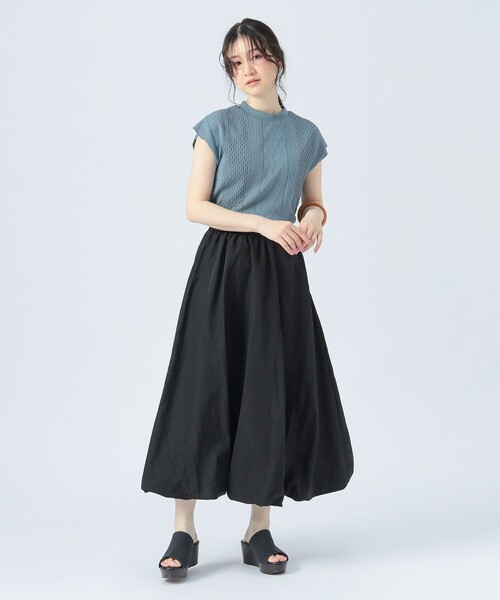 BEAMS HEART（ビームスハート）の「ワッシャー バルーンスカート（スカート・レディース・ブラック/ホワイト・FREE）」の7枚目の写真