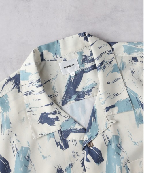 Right-on（ライトオン）の「【NEOSARTIC】総柄プリント開襟シャツ（シャツ/ブラウス・メンズ・ブラック/オフホワイト/グリーン・L/XL/M）」の6枚目の写真