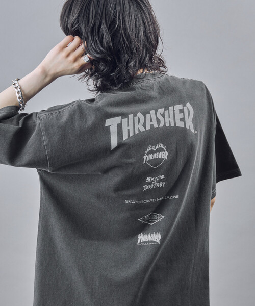 THRASHER（スラッシャー）の「THRASHER/スラッシャー 別注 THRASHER LOGO Tシャツ(限定展開)(UNISEX)（Tシャツ/カットソー・メンズ・ブラック/ネイビー・MEDIUM/LARGE/SMALL）」の10枚目の写真