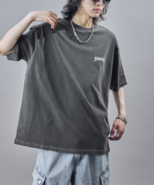 THRASHER（スラッシャー）の「THRASHER/スラッシャー 別注 THRASHER LOGO Tシャツ(限定展開)(UNISEX)（Tシャツ/カットソー・メンズ・ブラック/ネイビー・MEDIUM/LARGE/SMALL）」の9枚目の写真