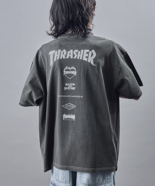 THRASHER（スラッシャー）の「THRASHER/スラッシャー 別注 THRASHER LOGO Tシャツ(限定展開)(UNISEX)（Tシャツ/カットソー・メンズ・ブラック/ネイビー・MEDIUM/LARGE/SMALL）」の8枚目の写真