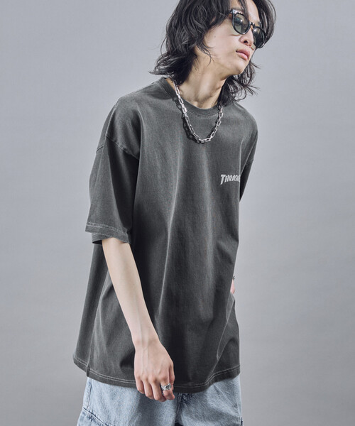 THRASHER（スラッシャー）の「THRASHER/スラッシャー 別注 THRASHER LOGO Tシャツ(限定展開)(UNISEX)（Tシャツ/カットソー・メンズ・ブラック/ネイビー・MEDIUM/LARGE/SMALL）」の7枚目の写真