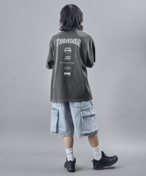 THRASHER（スラッシャー）の「THRASHER/スラッシャー 別注 THRASHER LOGO Tシャツ(限定展開)(UNISEX)（Tシャツ/カットソー・メンズ・ブラック/ネイビー・MEDIUM/LARGE/SMALL）」の4枚目の写真