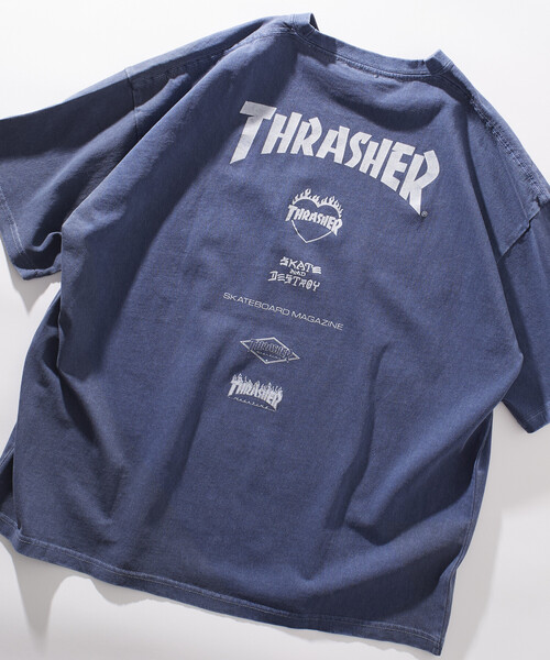 THRASHER（スラッシャー）の「THRASHER/スラッシャー 別注 THRASHER LOGO Tシャツ(限定展開)(UNISEX)（Tシャツ/カットソー・メンズ・ブラック/ネイビー・MEDIUM/LARGE/SMALL）」の3枚目の写真
