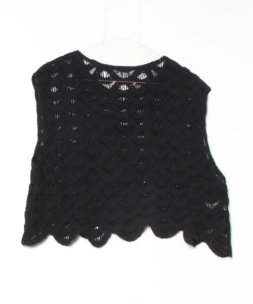 Per sist ence（パーシエンス）の「クロシェ編みベスト（ベスト・レディース・アイボリー/ホワイト×ブラック/ブラック・ONE SIZE）」の18枚目の写真