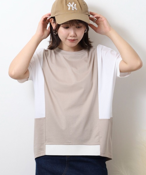 エグランティーヌ EGLANTINE 袖MA-1切り替えカットソー （ブラック） EGLANTINE tシャツ 袖MA-1切り替えカットソー レディース