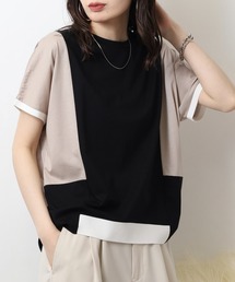 EGLANTINE バックライン 配色切替カットソー