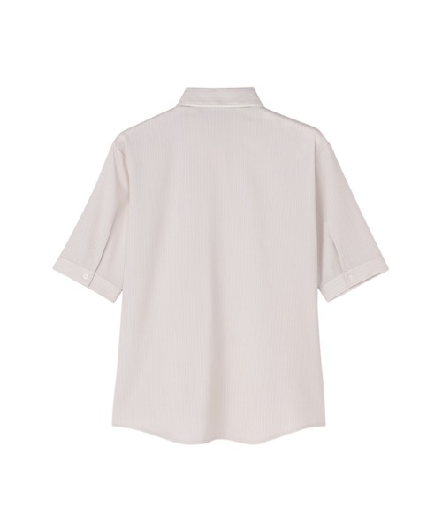 TOKYO SHIRTS(トウキョウシャツ)の「【吸水速乾】【COFREX】前立パイピングブラウス 五分袖 レディースデザインシャツ(シャツ/ブラウス・レディース・ベージュ・S/M/L/LL/XL)」の6枚目の写真