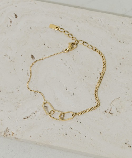 SMELLY（スメリー）の「ステンレスチェーンコンビブレスレット（ブレスレット・レディース・ゴールド・-）」の7枚目の写真