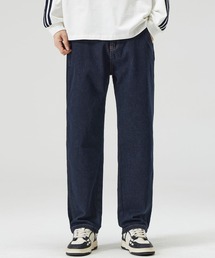 LOWO（ロワ）の「綿混ハイウエストストレートデニムパンツ（デニムパンツ）」