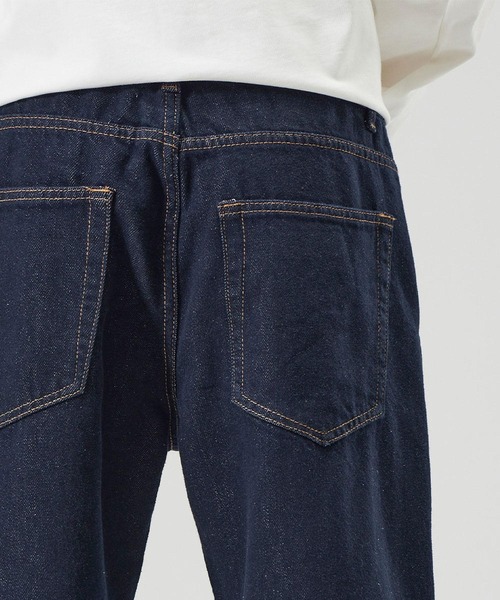 LOWO(ロワ)の「綿混ハイウエストストレートデニムパンツ(デニムパンツ・メンズ・ネイビー・S/M/L)」の8枚目の写真