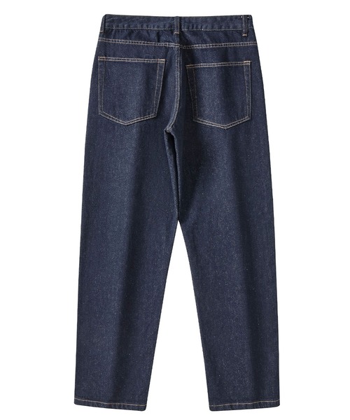 LOWO(ロワ)の「綿混ハイウエストストレートデニムパンツ(デニムパンツ・メンズ・ネイビー・S/M/L)」の10枚目の写真