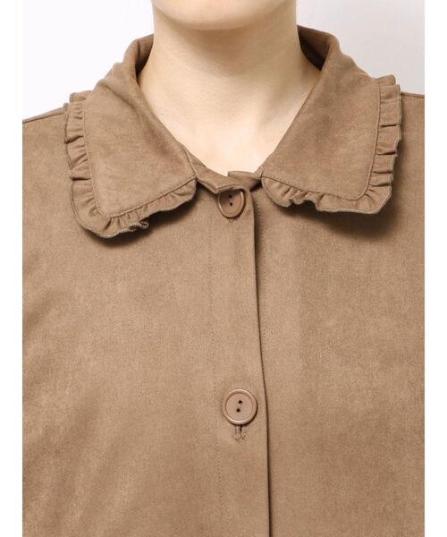 ギャザーリボンフェイクスエードジャケット（ライダースジャケット