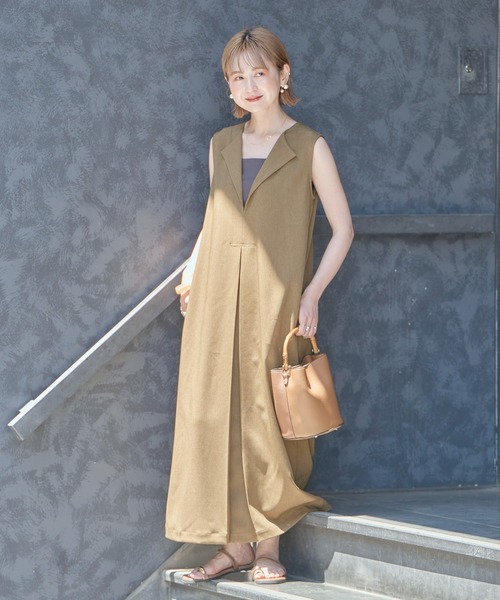 WEB限定】Aラインボックスプリーツワンピース（ワンピース