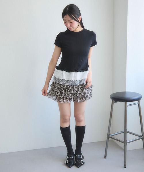 3.3 Field Trip (3.3フィールドトリップ)の「3.3 Field Trip/スソドットフリルT(Tシャツ/カットソー・レディース・ブラック/グレー/ホワイト・FREE)」の18枚目の写真