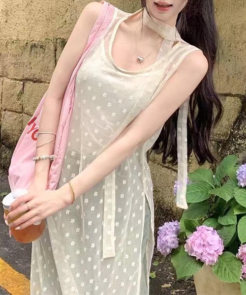 aimoha(アイモハ)の「ドットチュールレイヤードワンピース (SS)(ワンピース・レディース・ホワイト/ブラック/ベージュ・FREE)」の11枚目の写真