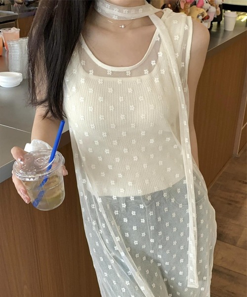 aimoha(アイモハ)の「ドットチュールレイヤードワンピース (SS)(ワンピース・レディース・ホワイト/ブラック/ベージュ・FREE)」の13枚目の写真