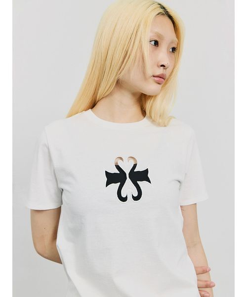 SORIN（ソリン　）の「SWAN Cutwork Compact T-shirt（Tシャツ/カットソー・レディース・ホワイト/ライム/ブラック・38）」の2枚目の写真