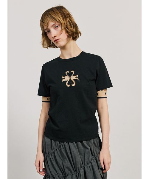 SORIN（ソリン　）の「SWAN Cutwork Compact T-shirt（Tシャツ/カットソー・レディース・ホワイト/ライム/ブラック・38）」の5枚目の写真