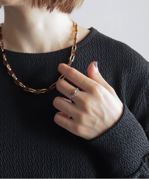 rapiecage（ラピエサージュ）の「グラソン マーキスストーンフレームリング2 GC（リング・レディース・ブラック/ブラウン・11号/13号）」の14枚目の写真