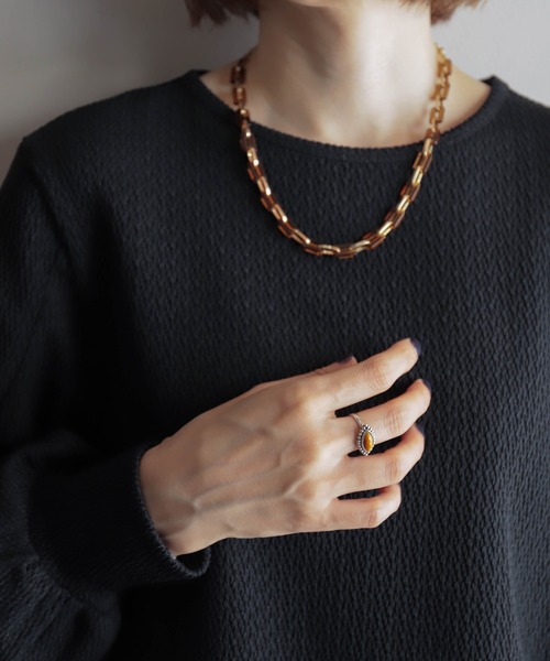 rapiecage（ラピエサージュ）の「グラソン マーキスストーンフレームリング2 GC（リング・レディース・ブラック/ブラウン・11号/13号）」の15枚目の写真