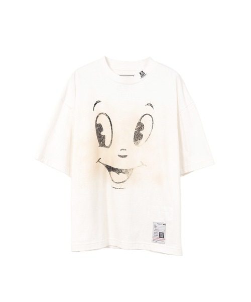 tシャツ Happy Face Printed Distressed T-shirt レディース Happy Face Printed Distressed T-shirt（Tシャツ/カットソー