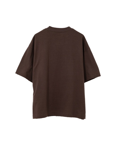 Happy Face Printed Distressed T-shirt（Tシャツ/カットソー