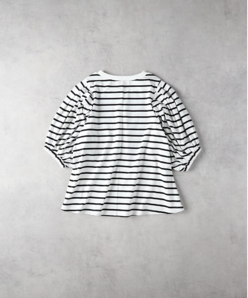 Right-on(ライトオン)の「HONEYSUCKLE ROSE(ハニーサックルローズ)【レディース】「接触冷感」袖ボリュームTシャツ/とろみ天竺(Tシャツ/カットソー・レディース・ブラック×ホワイト/ブラウン/ブラック/オフホワイト・L/M)」の9枚目の写真