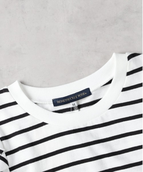 Right-on(ライトオン)の「HONEYSUCKLE ROSE(ハニーサックルローズ)【レディース】「接触冷感」袖ボリュームTシャツ/とろみ天竺(Tシャツ/カットソー・レディース・ブラック×ホワイト/ブラウン/ブラック/オフホワイト・L/M)」の10枚目の写真
