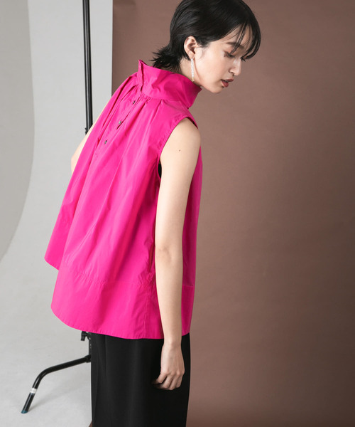 【URBAN　RESEARCH　ROSSO】バックボタンハイネックフレアブラウス URBAN RESEARCH ROSSO｜バックボタンハイネックフレアブラウス