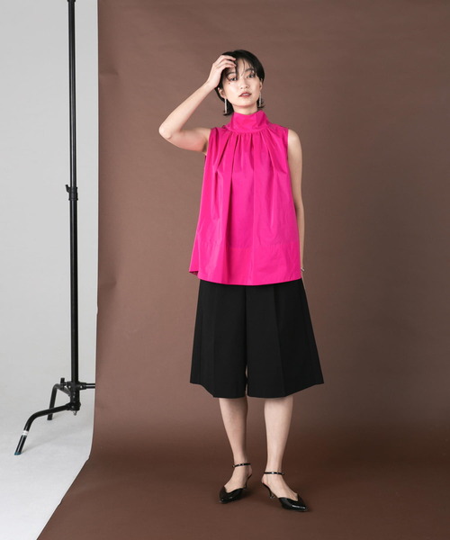 【URBAN　RESEARCH　ROSSO】バックボタンハイネックフレアブラウス バックボタンハイネックフレアブラウス（シャツ/ブラウス