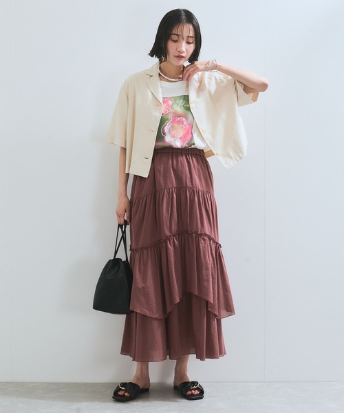 VIS(ビス)の「【接触冷感】箔グラフィックアートTシャツ(Tシャツ/カットソー・レディース・チャコールグレー/ホワイト系その他/ホワイト・FREE)」の22枚目の写真