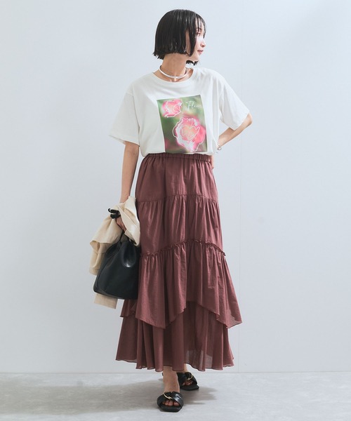 VIS(ビス)の「【接触冷感】箔グラフィックアートTシャツ(Tシャツ/カットソー・レディース・チャコールグレー/ホワイト系その他/ホワイト・FREE)」の21枚目の写真