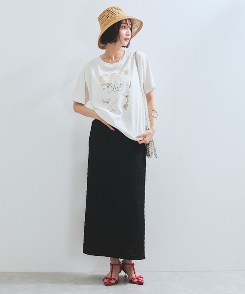VIS(ビス)の「【接触冷感】箔グラフィックアートTシャツ(Tシャツ/カットソー・レディース・チャコールグレー/ホワイト系その他/ホワイト・FREE)」の16枚目の写真