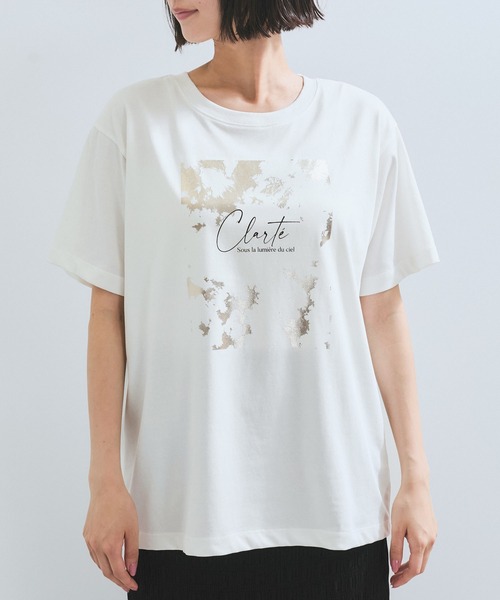 夏トク価格】【接触冷感】箔グラフィックアートTシャツ（Tシャツ