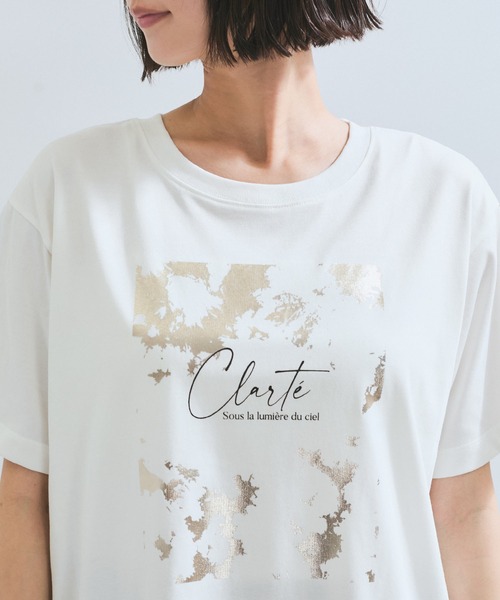 夏トク価格】【接触冷感】箔グラフィックアートTシャツ（Tシャツ