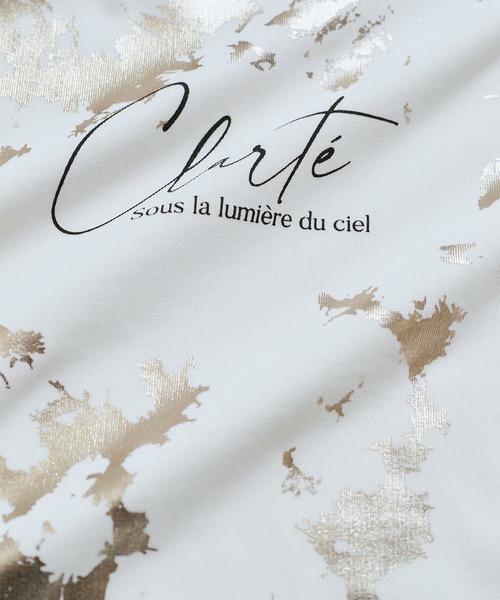 VIS(ビス)の「【接触冷感】箔グラフィックアートTシャツ(Tシャツ/カットソー・レディース・チャコールグレー/ホワイト系その他/ホワイト・FREE)」の6枚目の写真