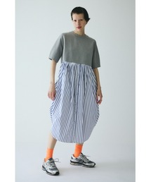 Cut docking shirt dress カットドッキングシャツドレス