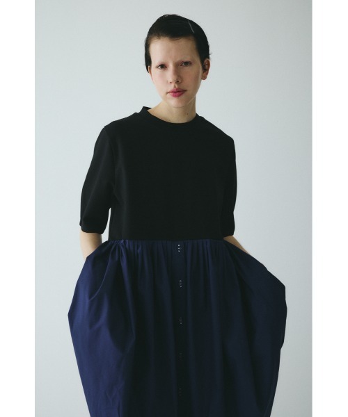 HeRIN.CYE(ヘリンドットサイ)の「Cut docking shirt dress カットドッキングシャツドレス(ワンピース・レディース・ブラック/マジェンタ/グレー・38/36)」の6枚目の写真