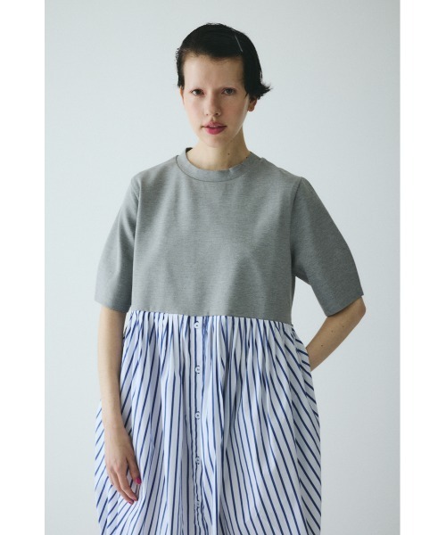 HeRIN.CYE(ヘリンドットサイ)の「Cut docking shirt dress カットドッキングシャツドレス(ワンピース・レディース・ブラック/マジェンタ/グレー・38/36)」の10枚目の写真