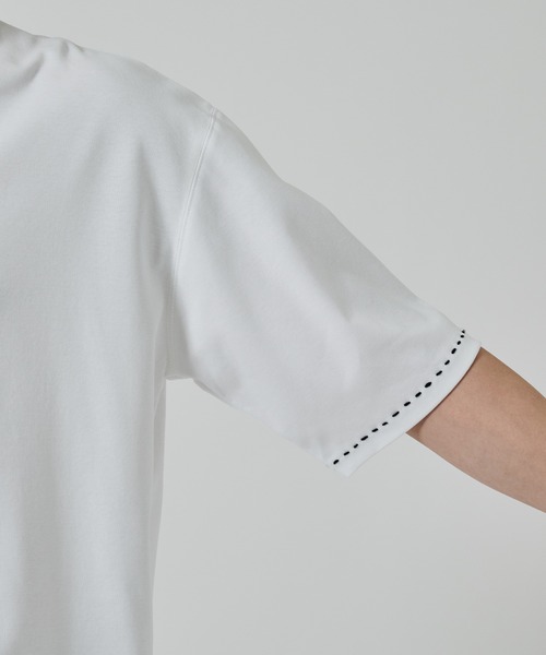 STUDIOUS(ステュディオス)の「【STUDIOUS】HAND STITCH TEE(Tシャツ/カットソー・メンズ・ホワイト/ブラック・1/2)」の10枚目の写真